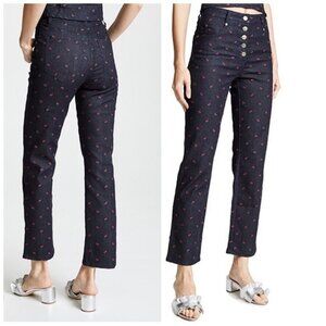 Miaou Floral Embroidered Rose Jeans 30